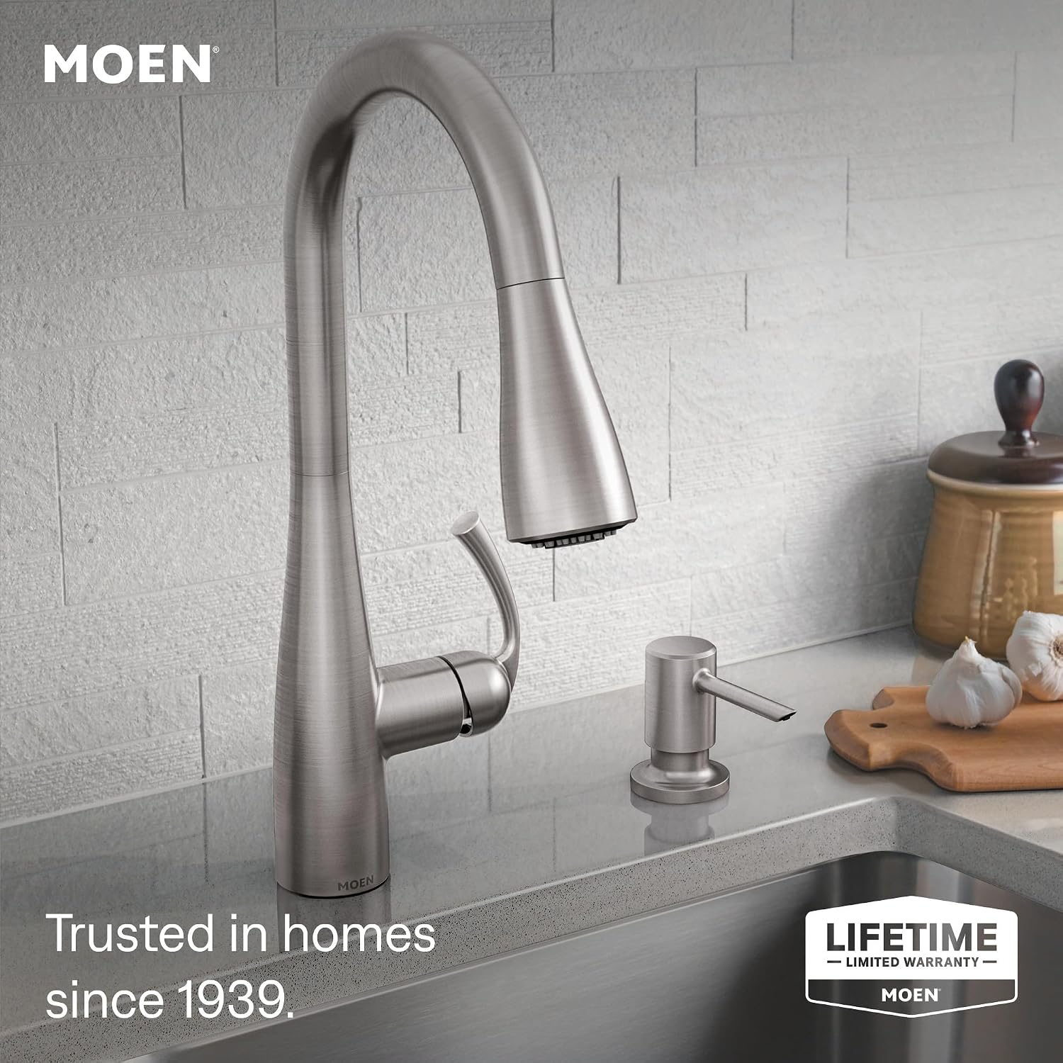 Moen Essie Pulldown Kitchen Faucet, Spot Resist Stainless, 87014SRS