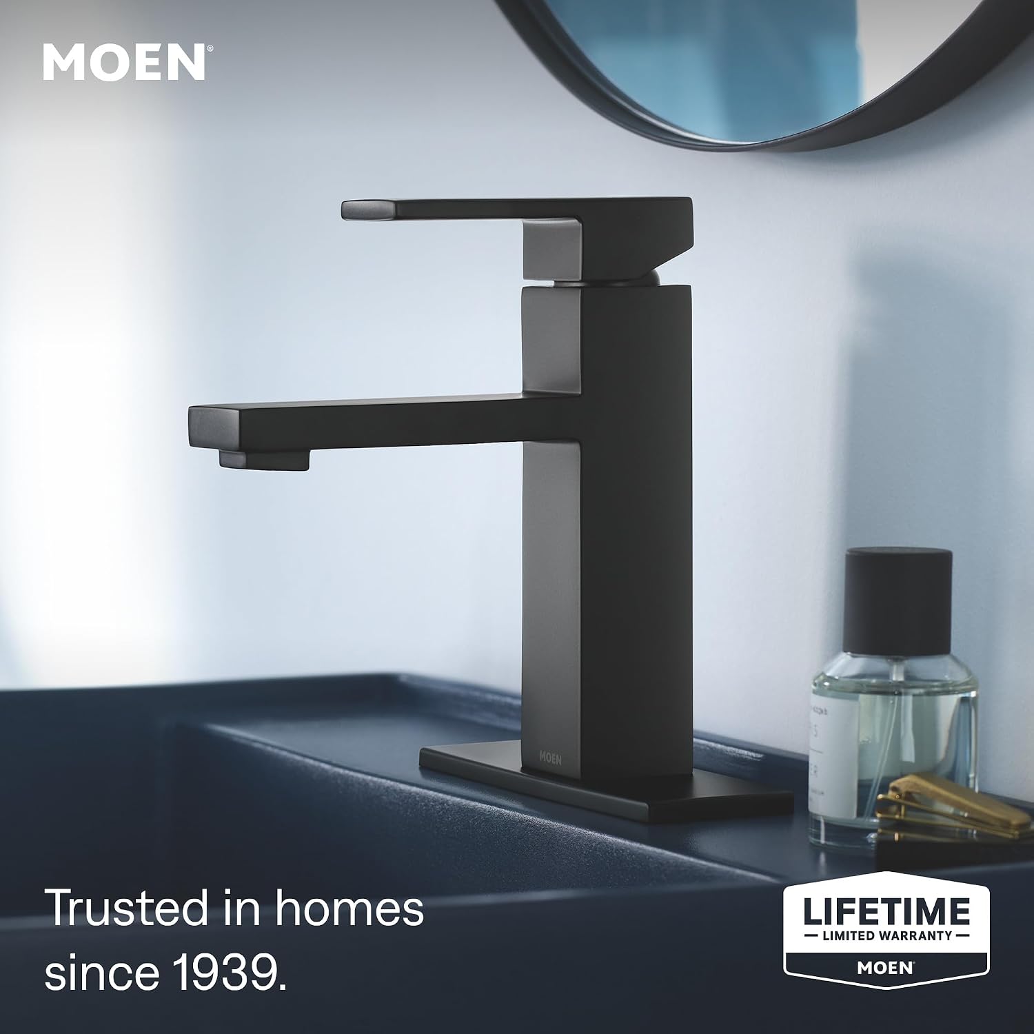 Moen Revyl Matte Black One-Handle Single Hole Bathroom Sink Faucet