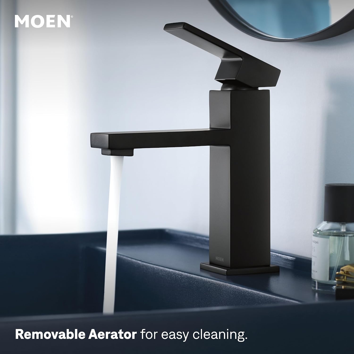 Moen Revyl Matte Black One-Handle Single Hole Bathroom Sink Faucet