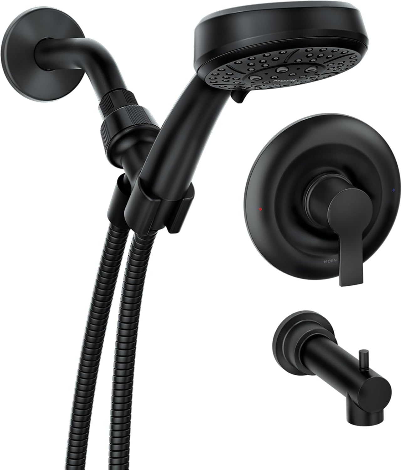 Moen Meena Tub & Shower Faucet, Matte Black, 82618BL