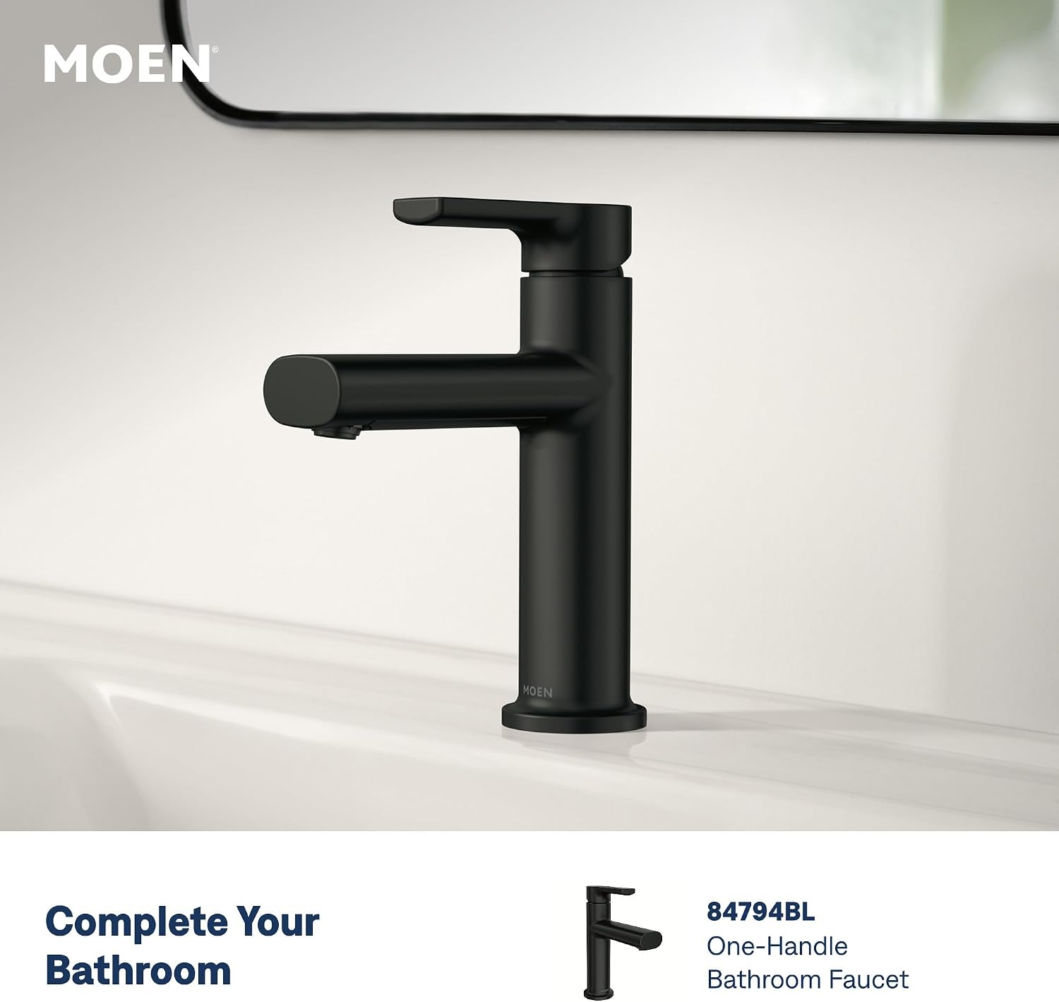 Moen Meena Tub & Shower Faucet, Matte Black, 82618BL