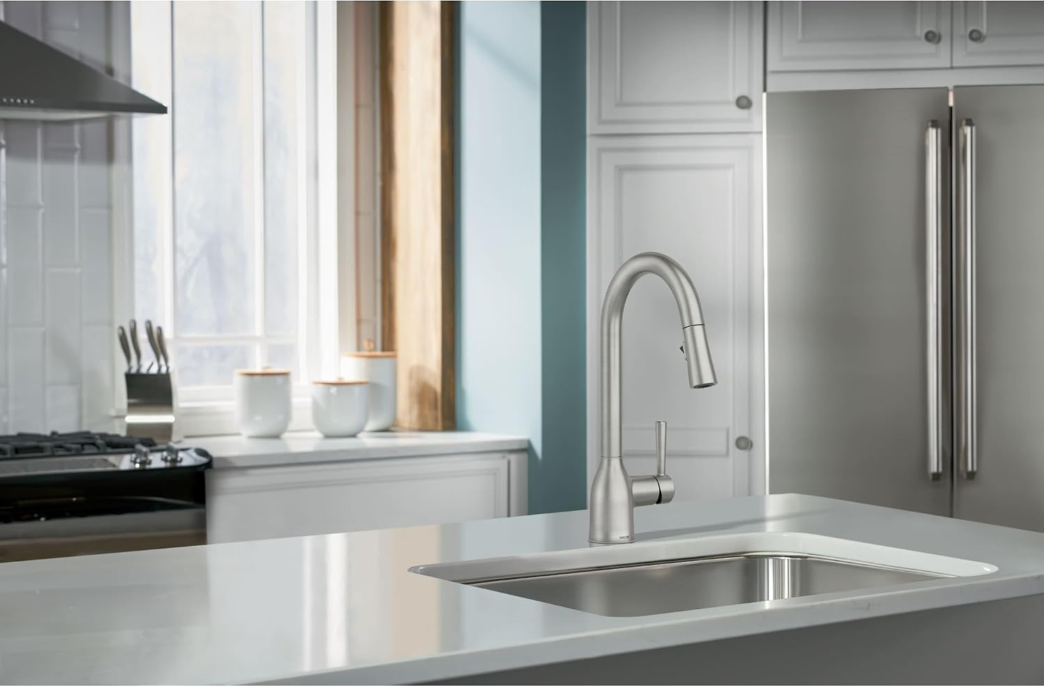 Moen Adler Pulldown Kitchen Faucet, Spot Resist Stainless, 87233SRS