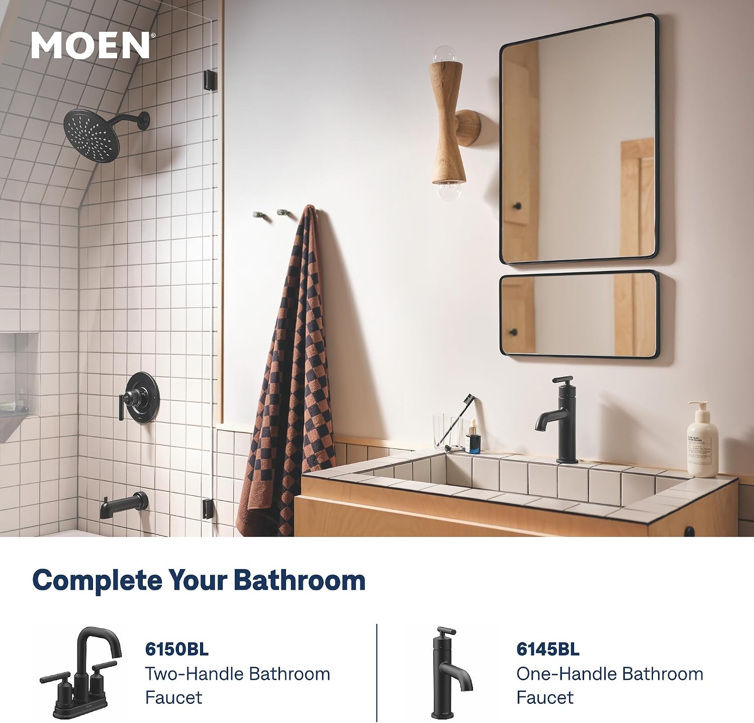 Moen Gibson Tub & Shower Trim Kit, Valve Required, Matte Black, T2903EPBL