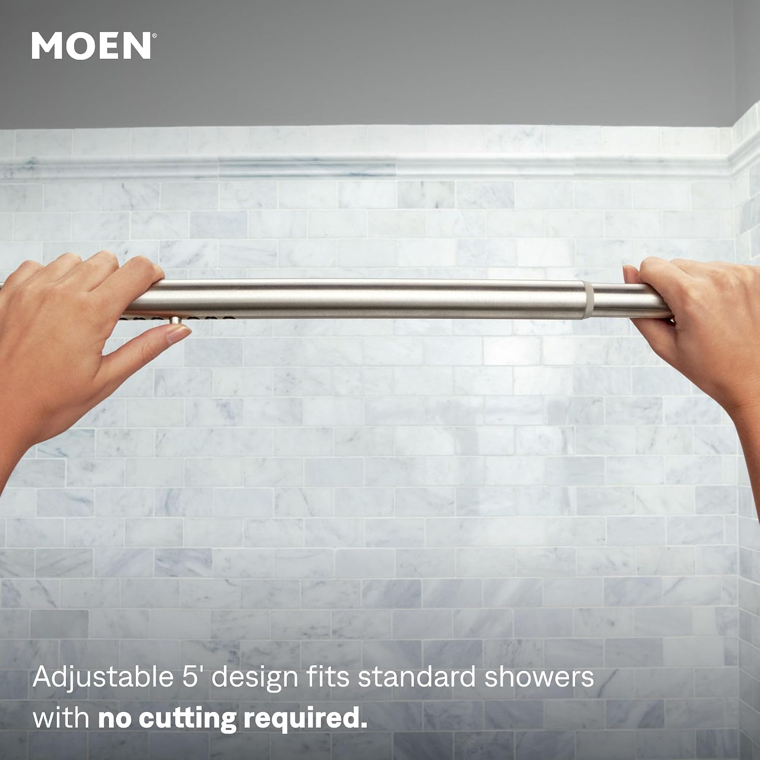 Moen CSR2172BN Curved Tension Shower Rod, Brushed Nickel