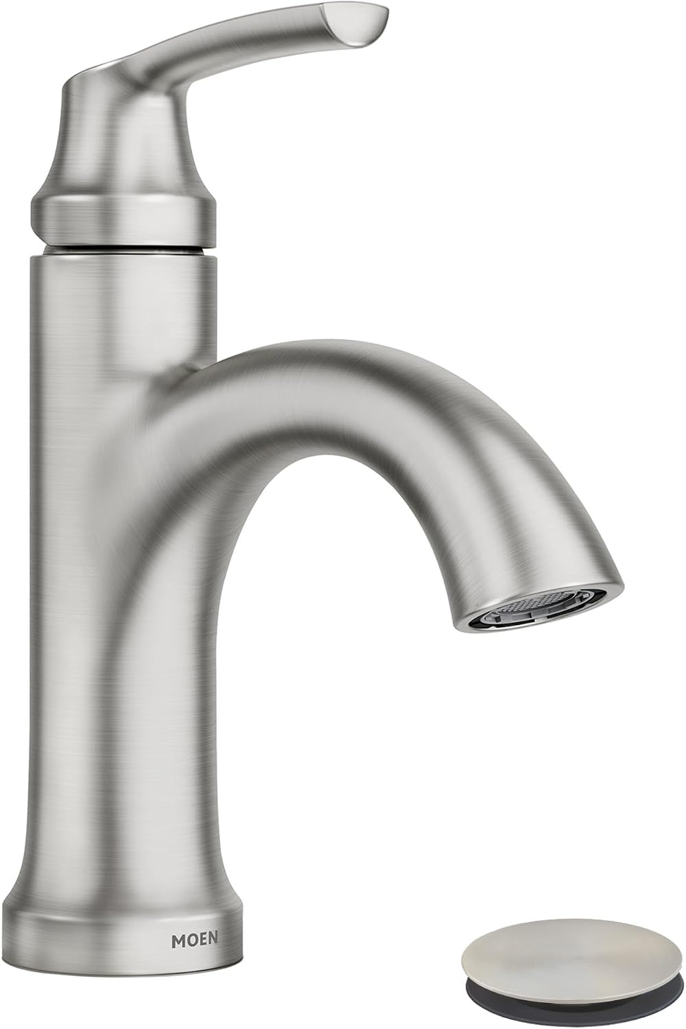 Moen Wellton Single Handle Bathroom Faucet, Spot Resist Nickel, 84980SRN