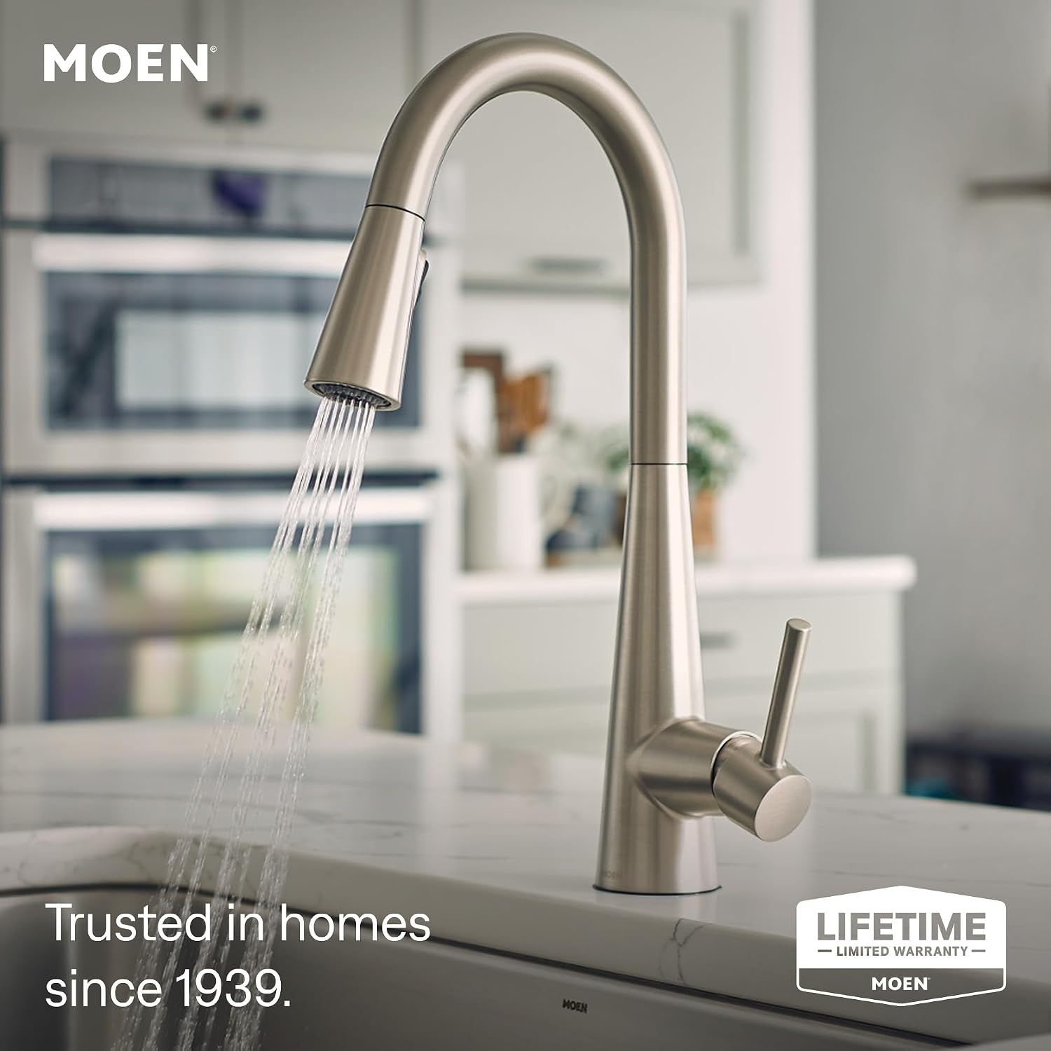Moen Sleek Pulldown Kitchen Faucet, Spot Resist Stainless, 7864SRS