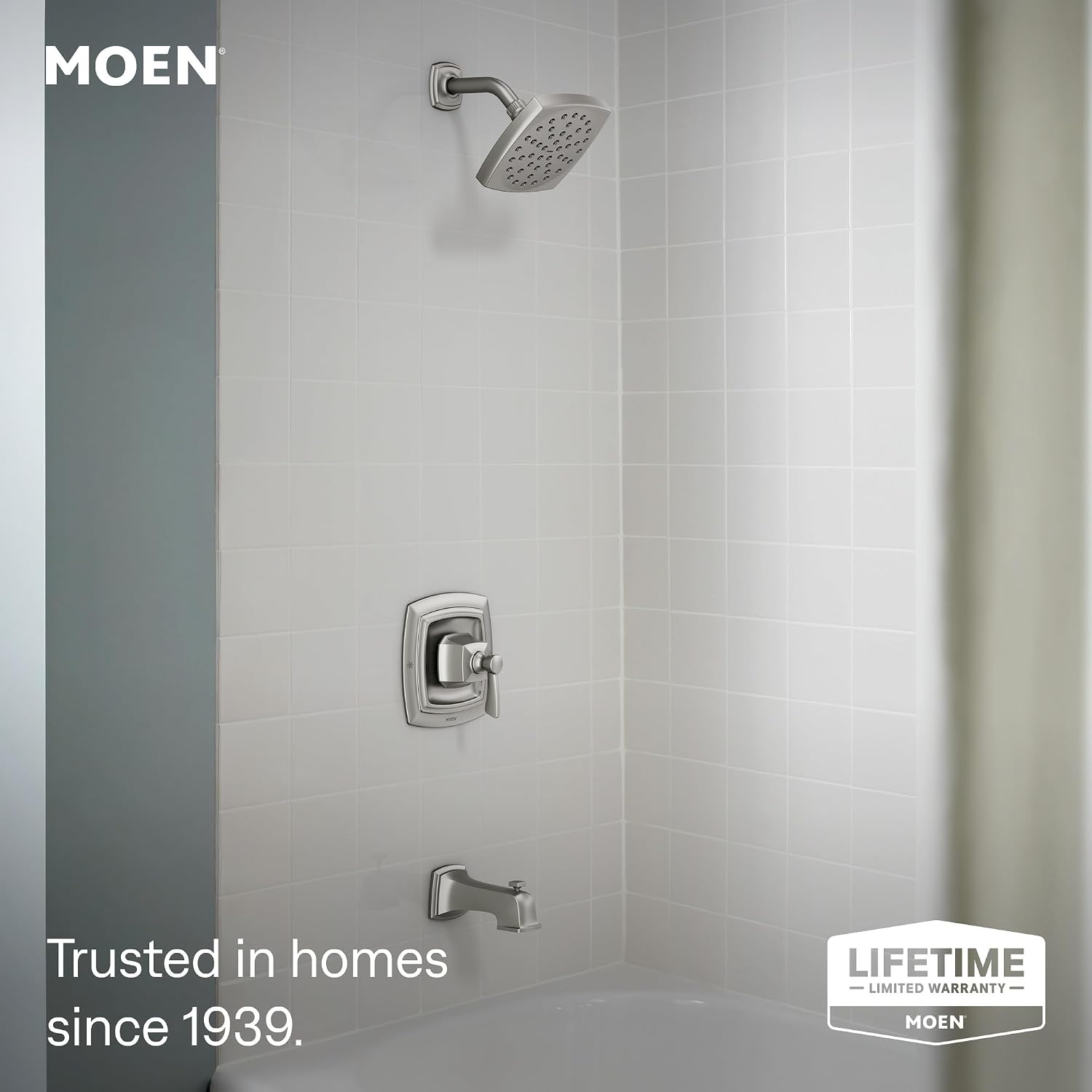 Moen Conway Tub & Shower System, Spot Resist Nickel, 82922SRN