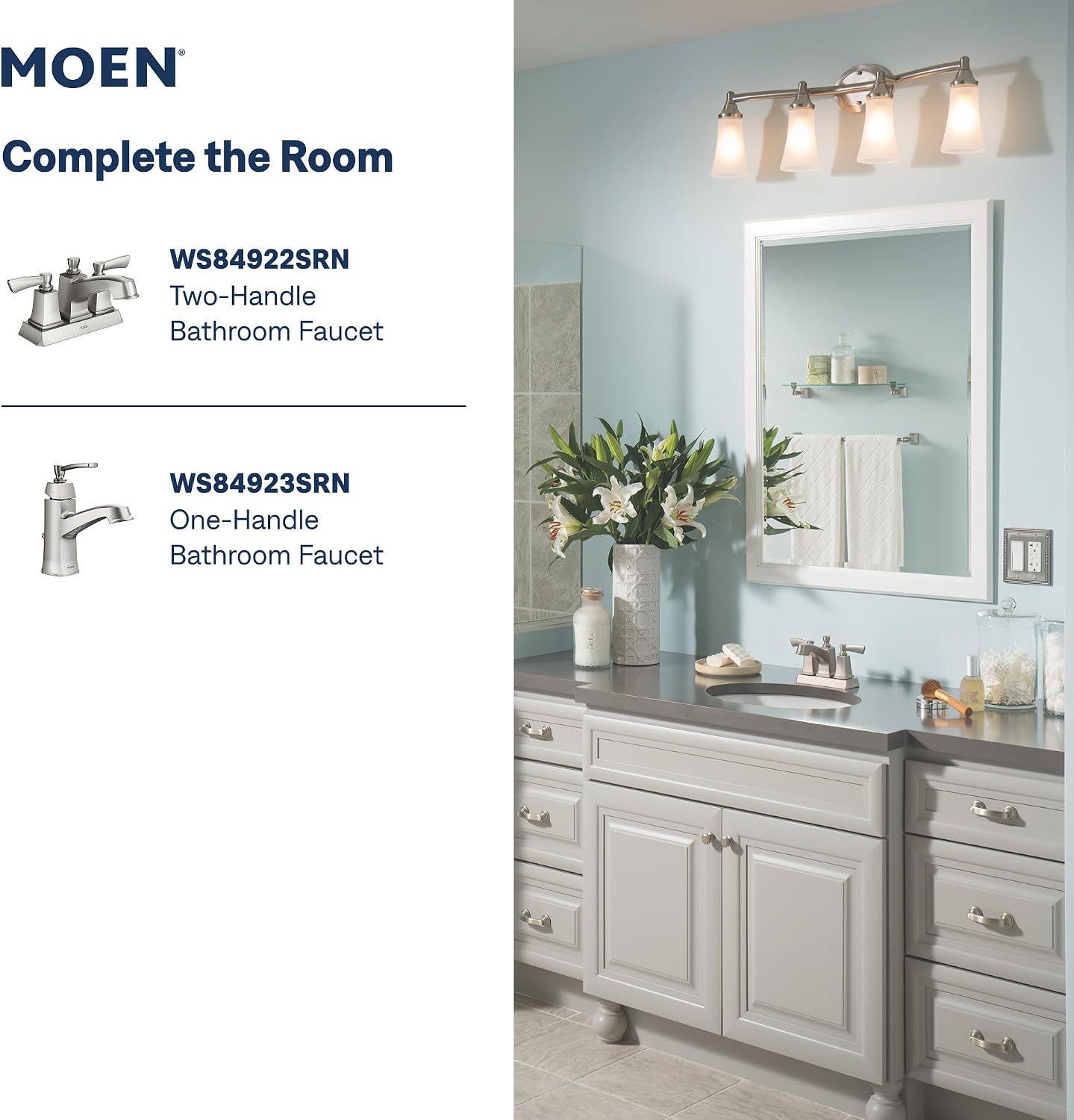 Moen Conway Tub & Shower System, Spot Resist Nickel, 82922SRN