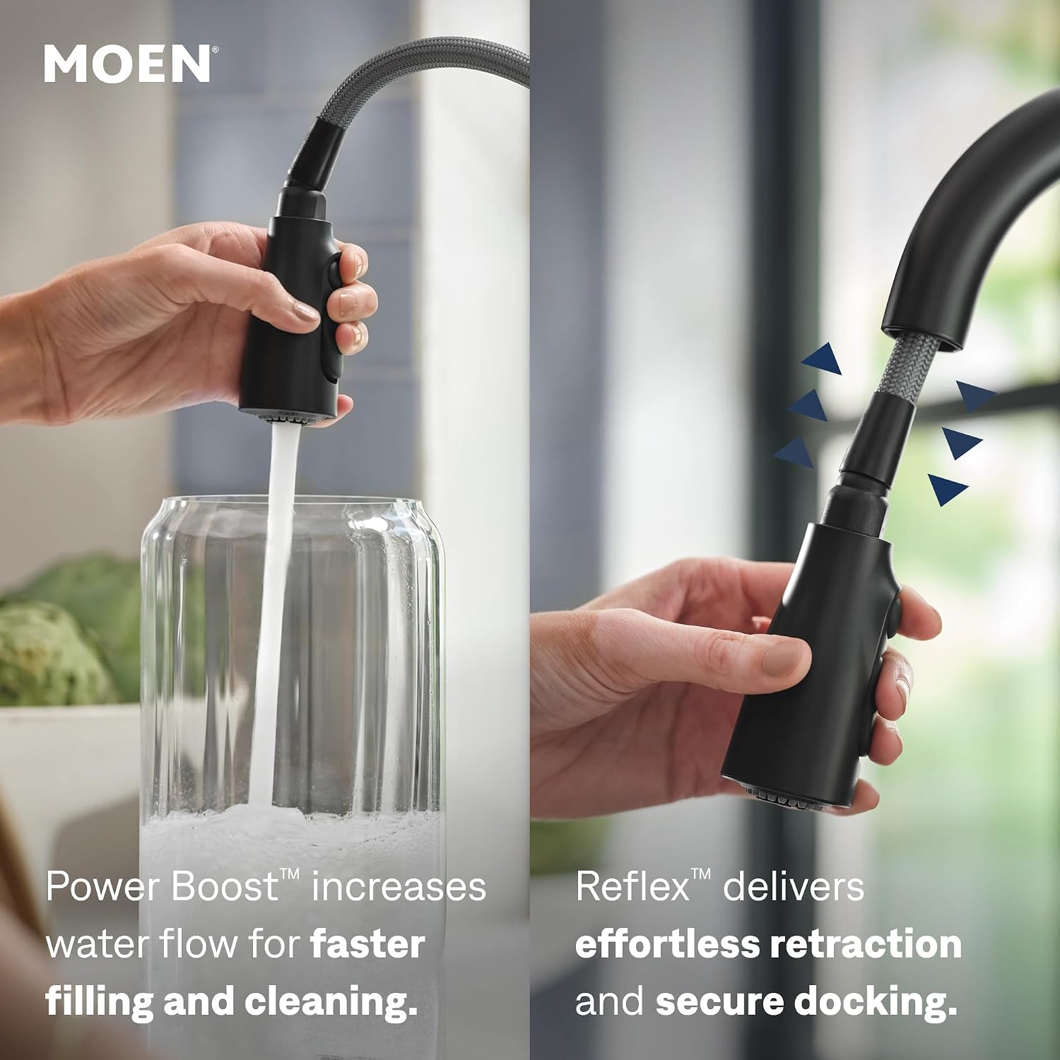 Moen Haelyn Pulldown Kitchen Faucet, Matte Black, 87627BL