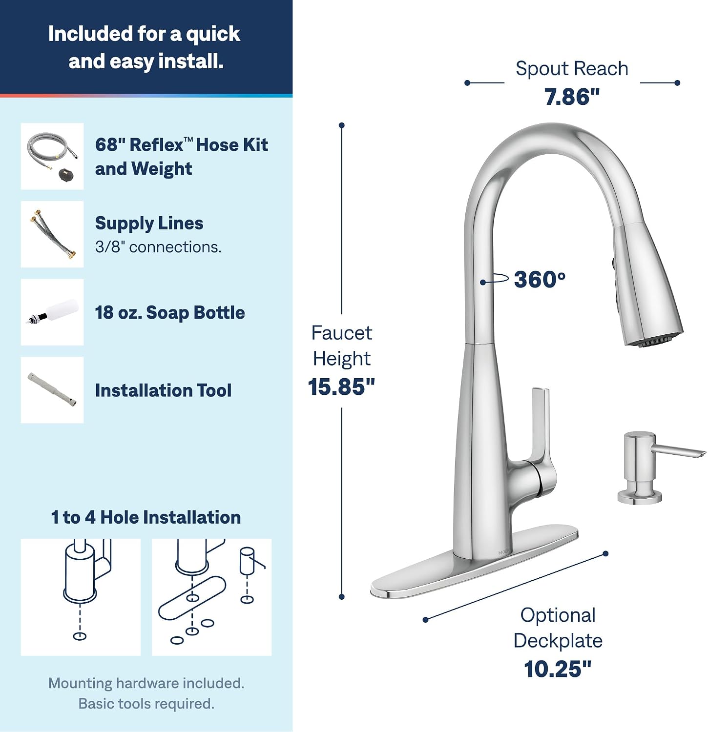 Moen Haelyn Pulldown Kitchen Faucet, Spot Resist Stainless, 87627SRS