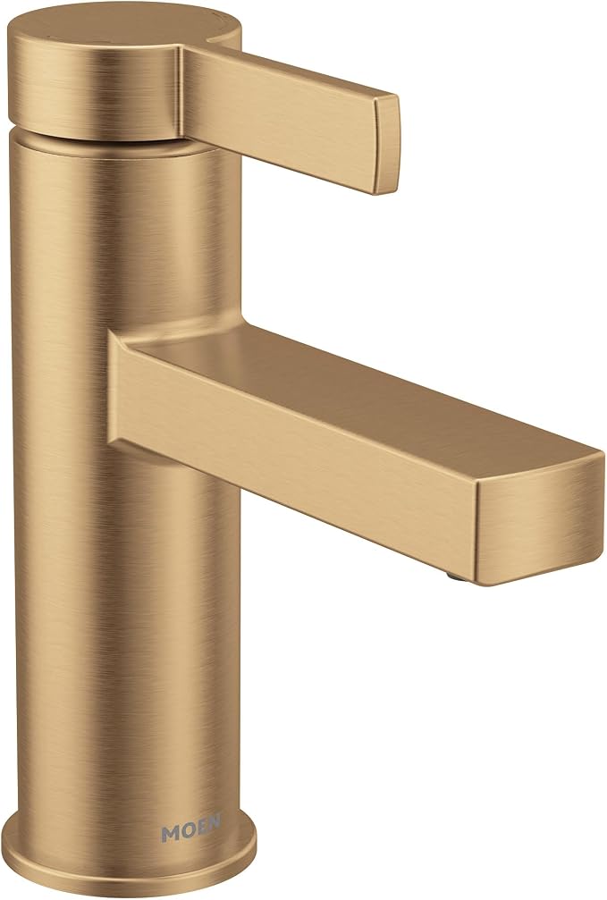 Moen 84774BZG Beric 1-Handle Bath Faucet w/ Push-Down Drain, Bronzed Gold
