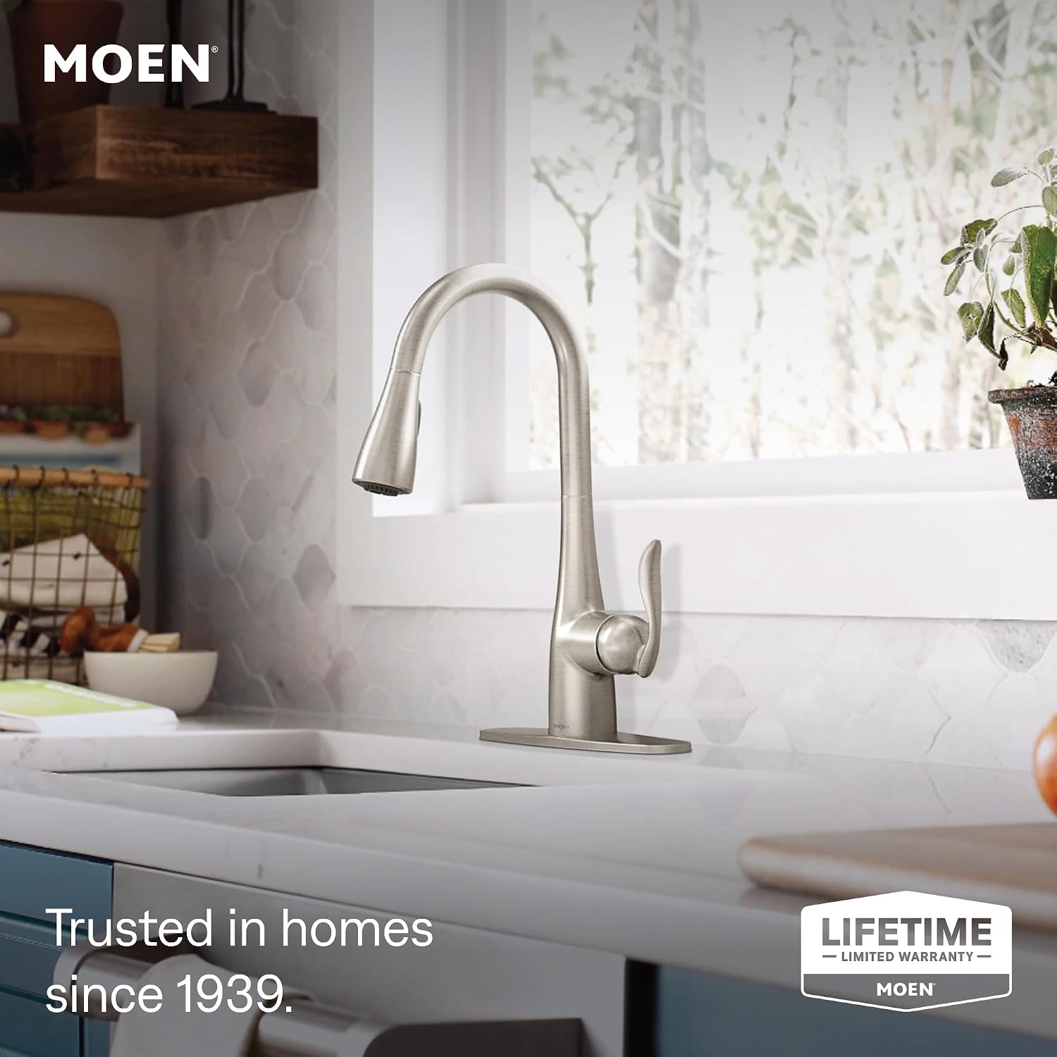 Moen Arbor Touchless Kitchen Faucet, Spot Resist Stainless, 7594EWSRS