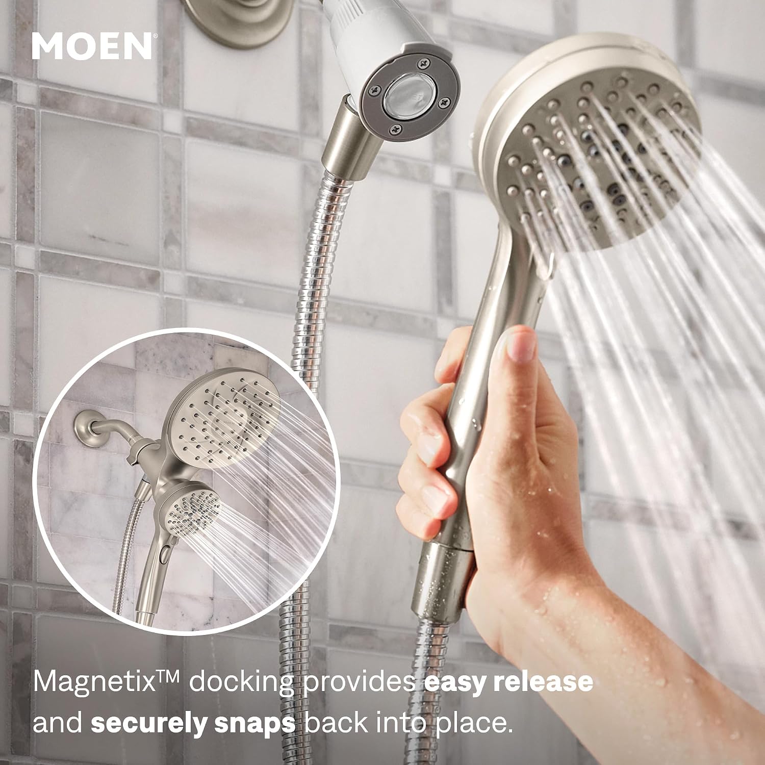Moen Engage Magnetix Tub & Shower Trim Kit, Brushed Nickel, 82304SRN