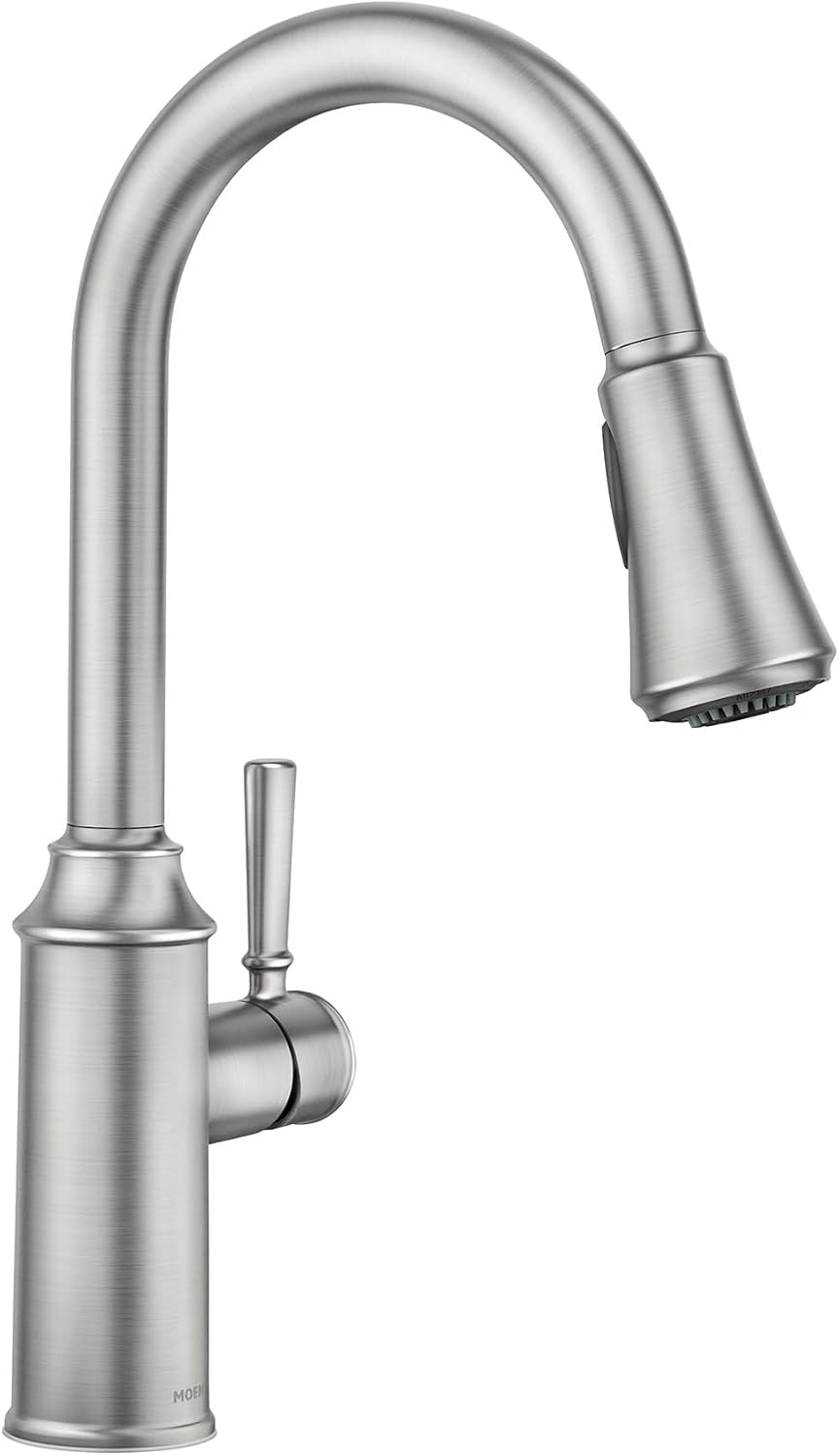 Moen Conneaut Pulldown Kitchen Faucet with Power Clean, SRS, 87801SRS