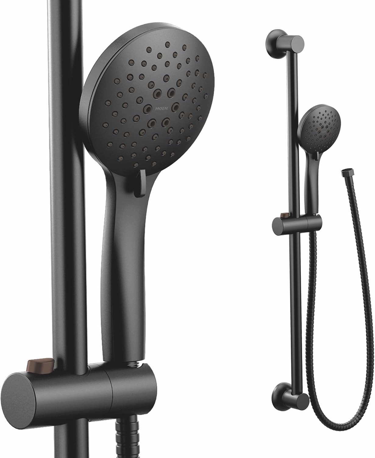 Moen Eco Performance 5 Funtion Handheld Showerhead, 30 Inch Slide Bar and 69 Inch Hose, 3558EPBL Matte Black