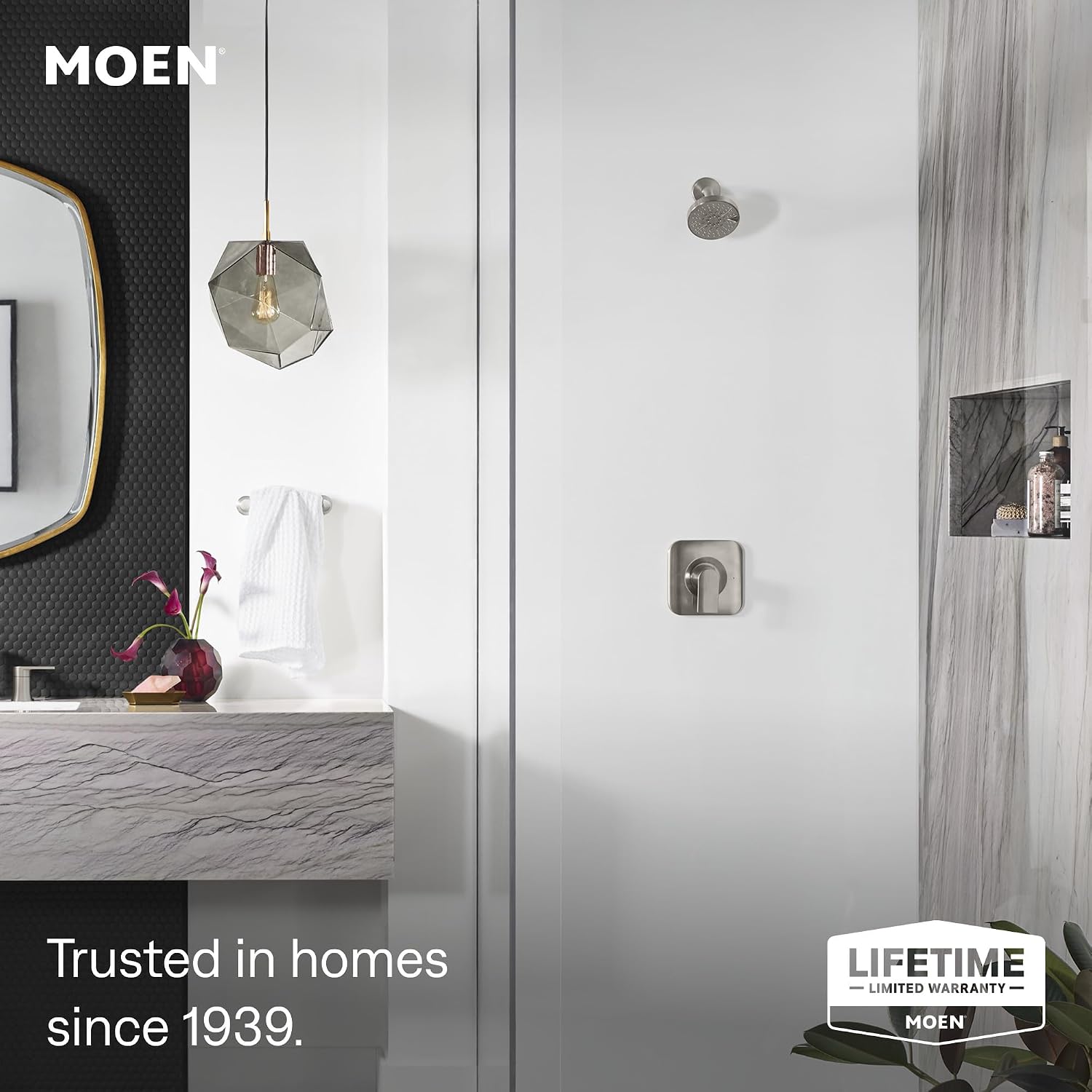Moen Genta LX Shower Trim Kit, Valve Required, Brushed Nickel, T2472EPBN