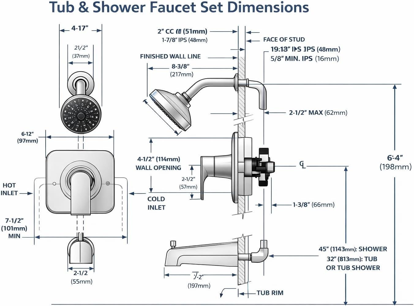 Moen T2472EP Genta LX Chrome Posi-Temp Shower Trim Kit