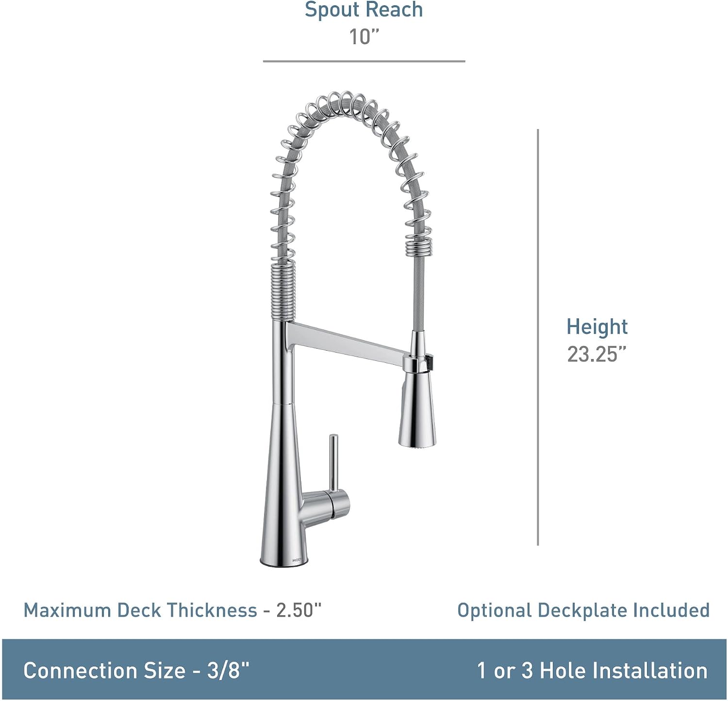 Moen 5925BL Sleek Pulldown Kitchen Faucet, Black Matte Black