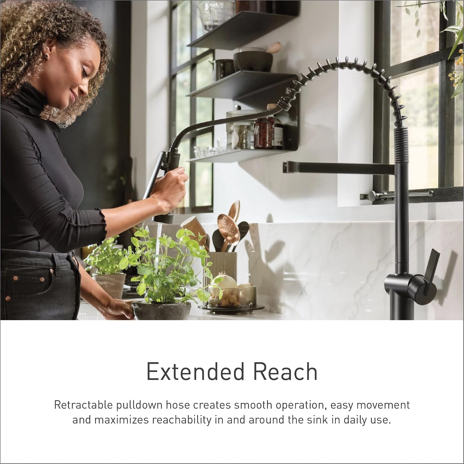 Moen Paterson Spring Pulldown Kitchen Faucet, Chrome, S72103
