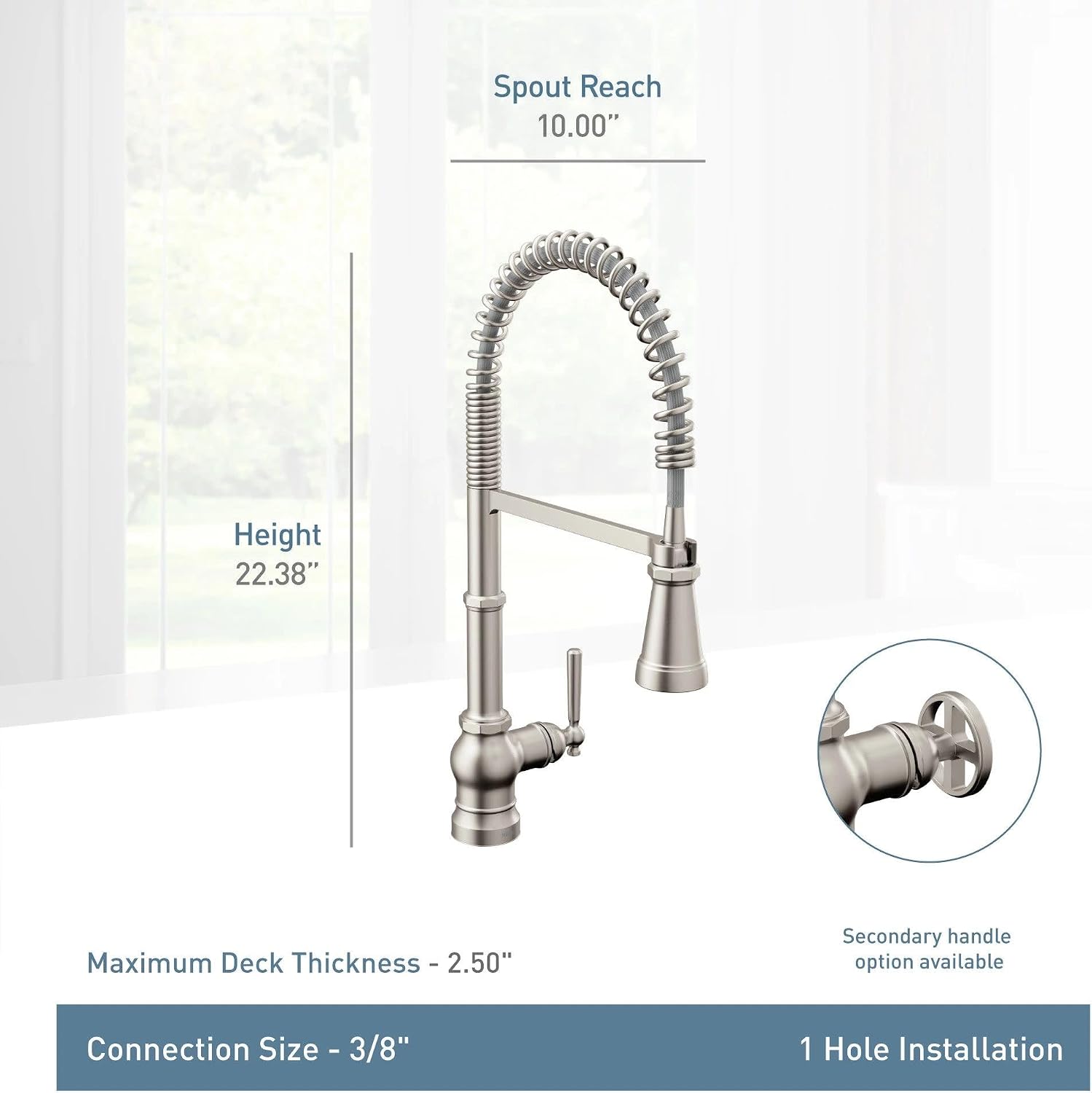 Moen Paterson Spring Pulldown Kitchen Faucet, Chrome, S72103