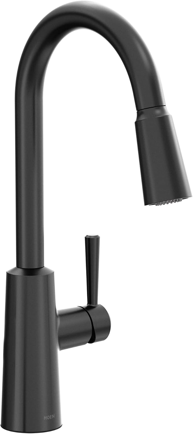 Moen Riley Pulldown Kitchen Faucet, Matte Black, 7402BL