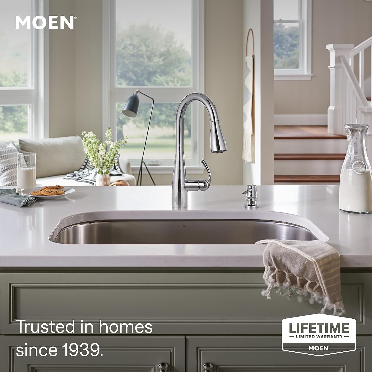 Moen Essie Pulldown Kitchen Faucet, Chrome, 87014