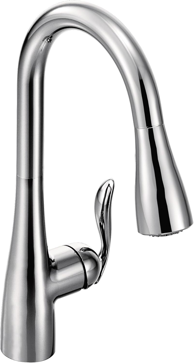Moen Arbor Chrome One-Handle Kitchen Faucet with Pull Down Sprayer Featuring Power Boost and Reflex, 7594C