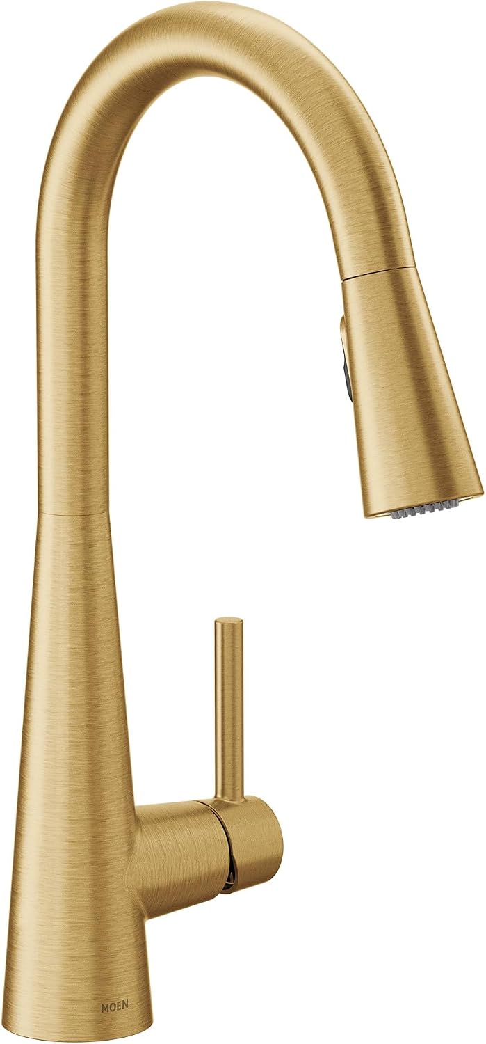 Moen Sleek Pulldown Kitchen Faucet, Brushed Gold, 7864BG