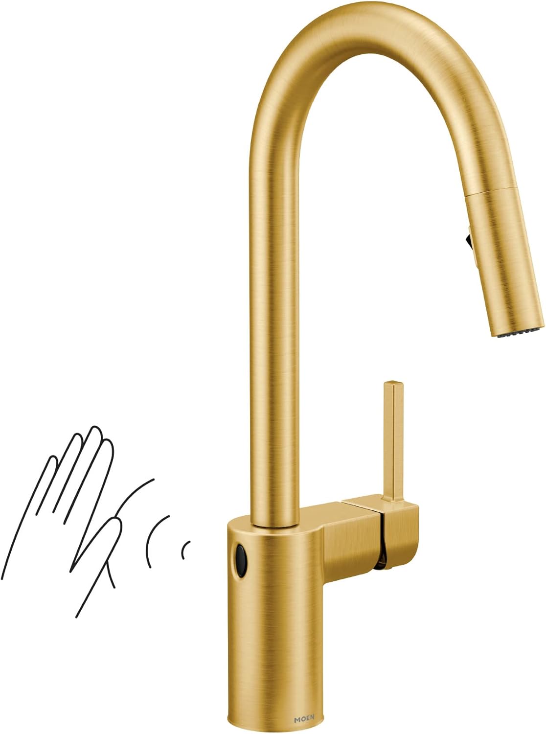 Moen Align MotionSense Wave Touchless Kitchen Faucet, Brushed Gold, 7565EWBG