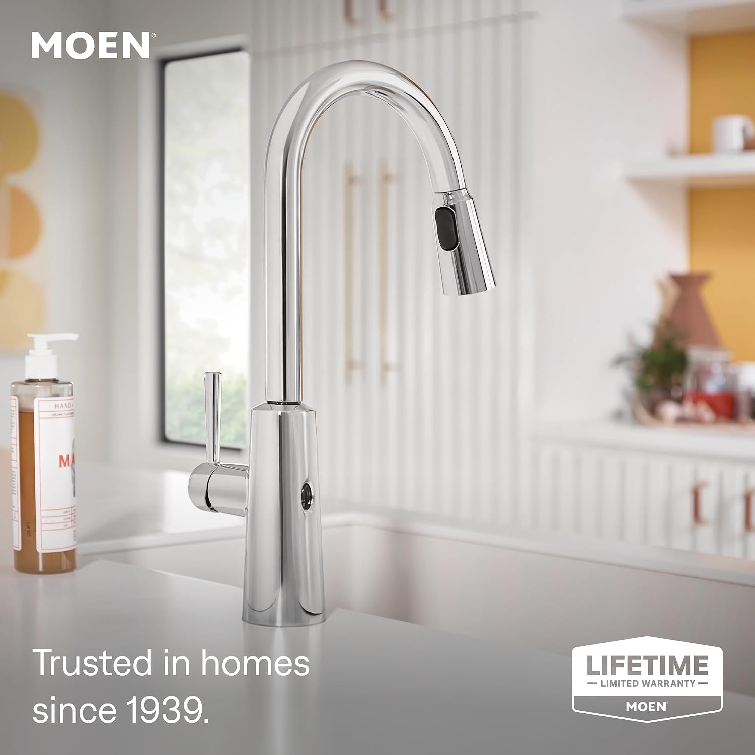 Moen Riley Touchless Pulldown Kitchen Faucet, Chrome, 7402EW