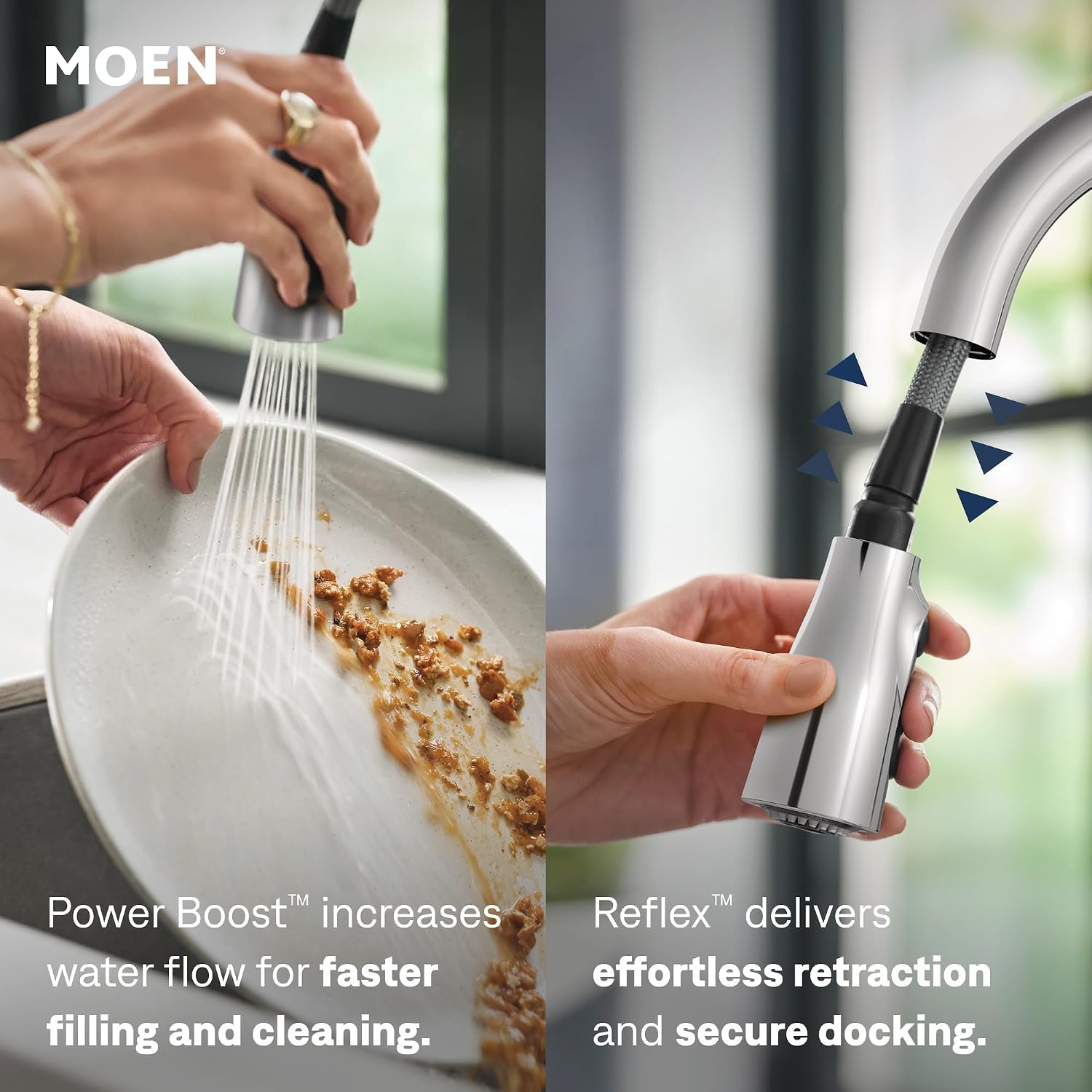 Moen Riley Touchless Pulldown Kitchen Faucet, Chrome, 7402EW