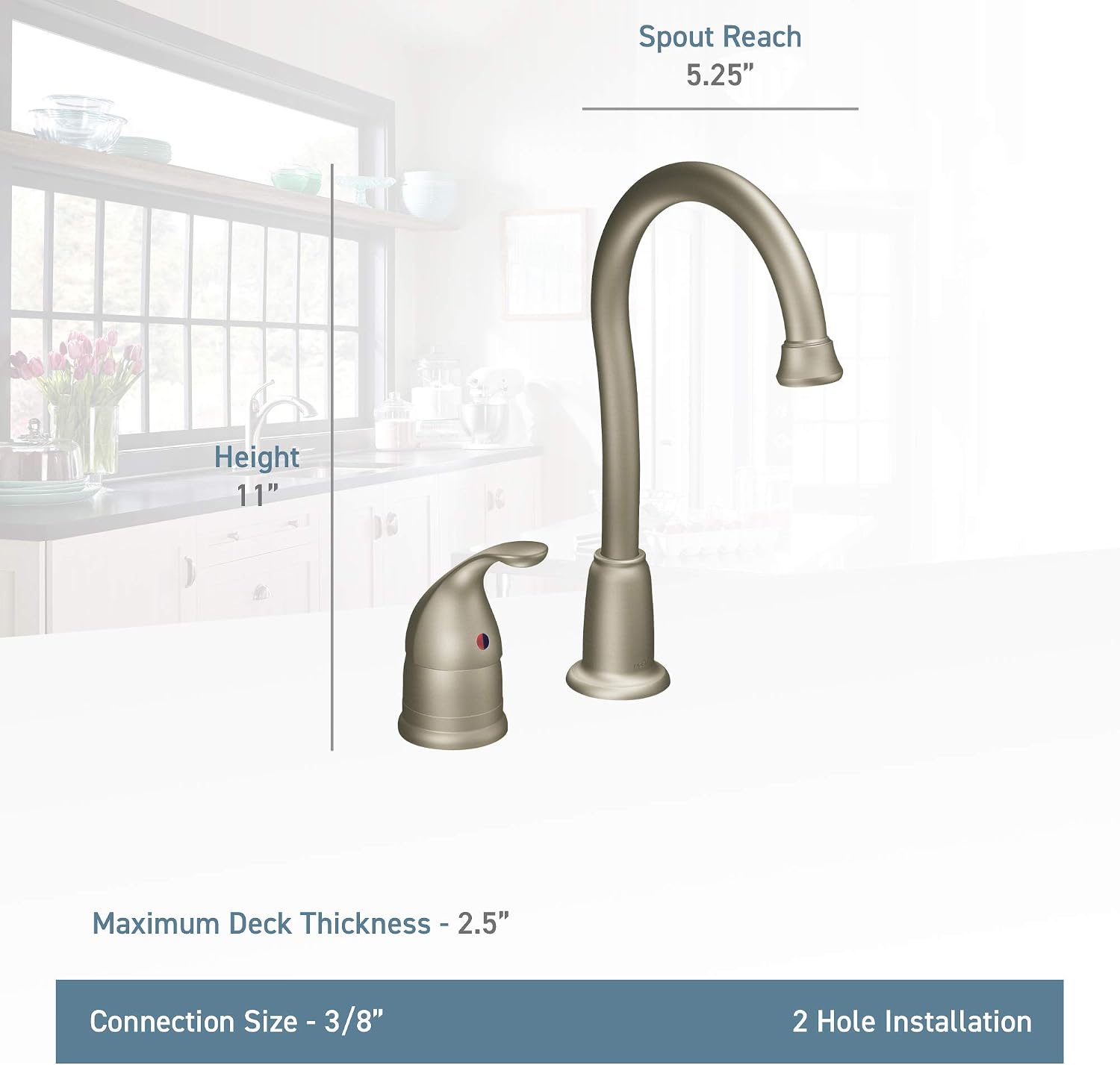 Moen 4905 Camerist One-Handle High Arc Bar Faucet, Chrome