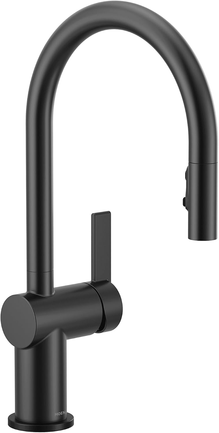 Moen Cia Pulldown Kitchen Faucet with Power Boost, Matte Black, 7622BL