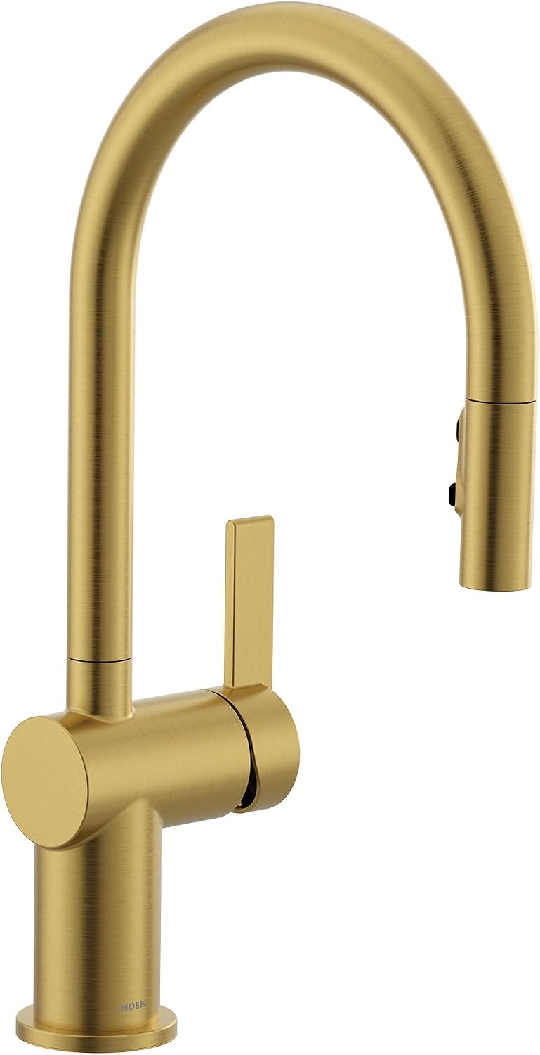 Moen Cia Pulldown Kitchen Faucet with Power Boost, Brushed Gold, 7622BG