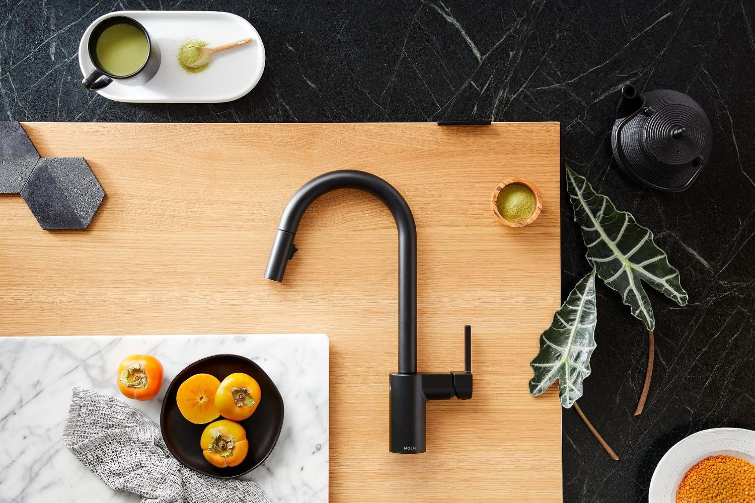 Moen Align MotionSense Wave Touchless Kitchen Faucet, Matte Black, 7565EWBL