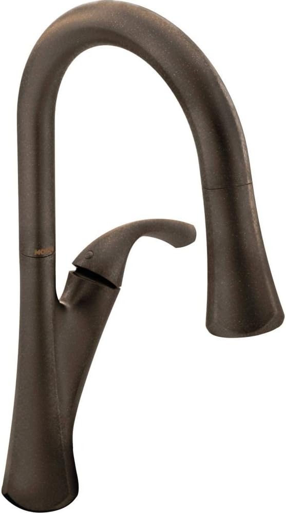 Moen 9124ORB Notch One-Handle Pulldown Kitchen Faucet Featuring Power Boost and Reflex, Oil Rubbed Bronze
