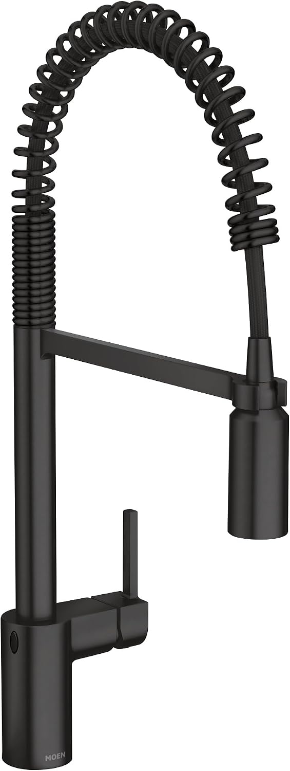 Moen Align Spring Touchless Kitchen Faucet, Matte Black, 5923EWBL