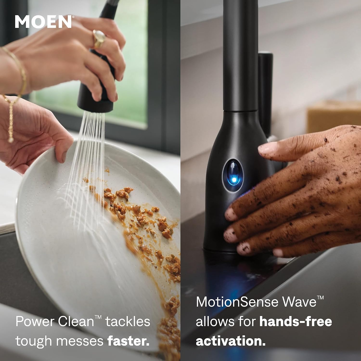 Moen Align Spring Touchless Kitchen Faucet, Matte Black, 5923EWBL