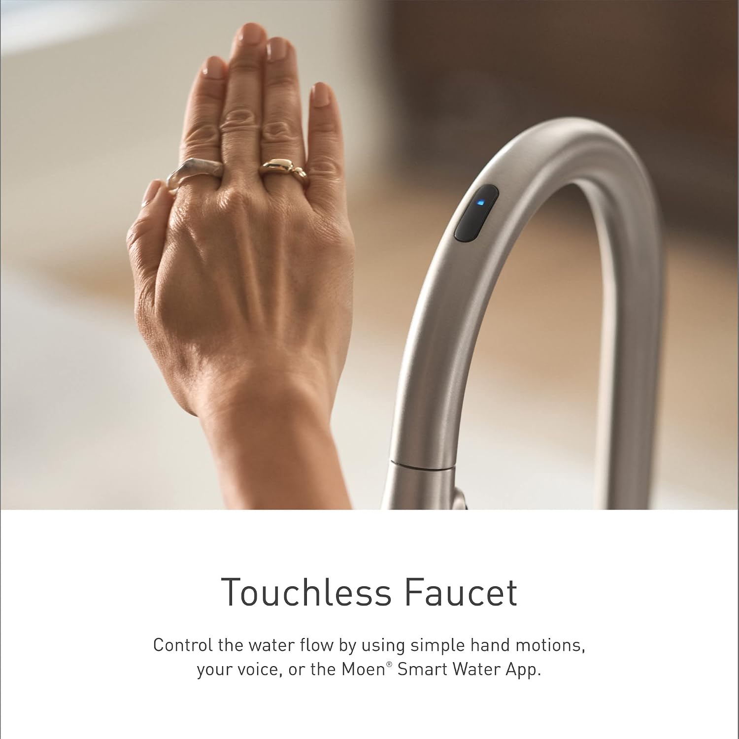 Moen Weymouth Smart Touchless Kitchen Faucet, Chrome, S73004EVC