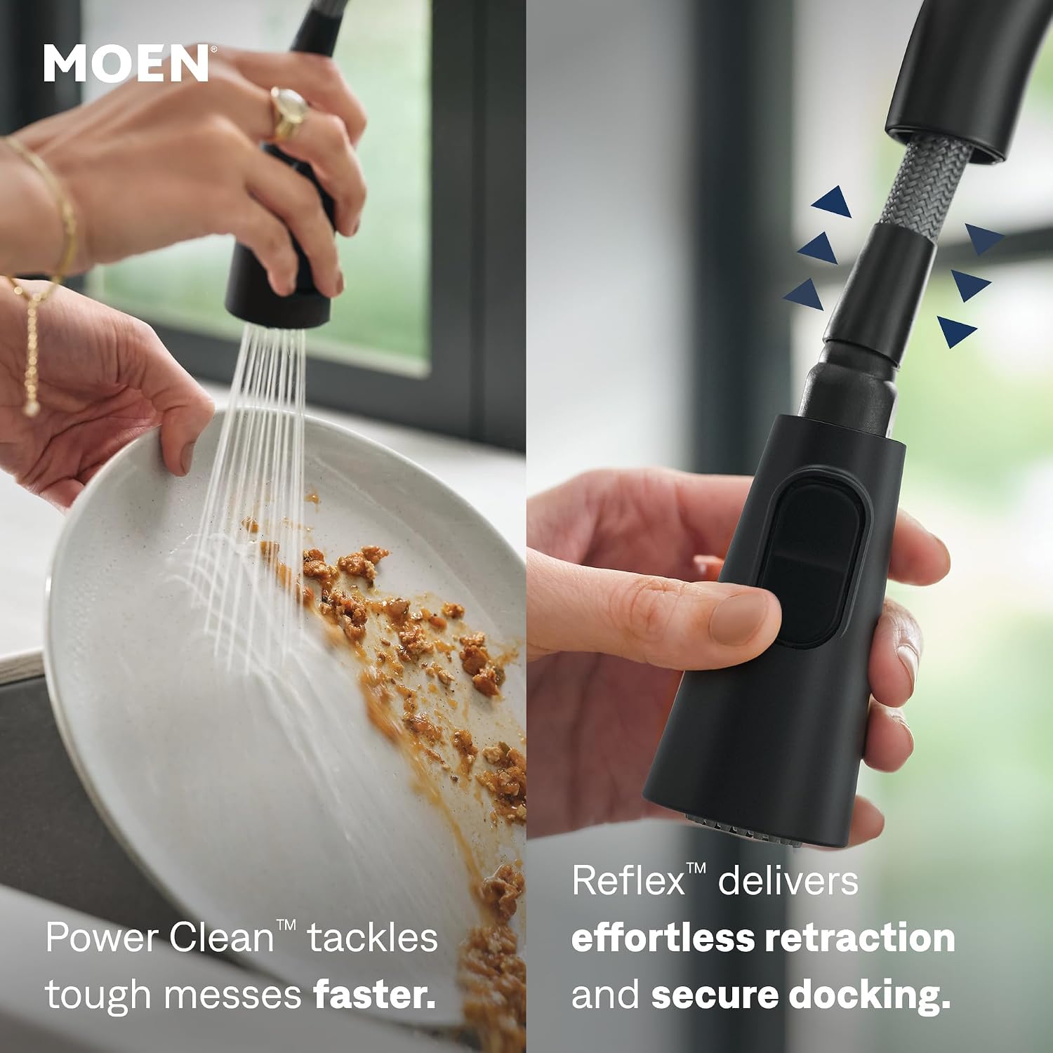 Moen Swyre Pulldown Kitchen Faucet, Matte Black, 87508EWBL
