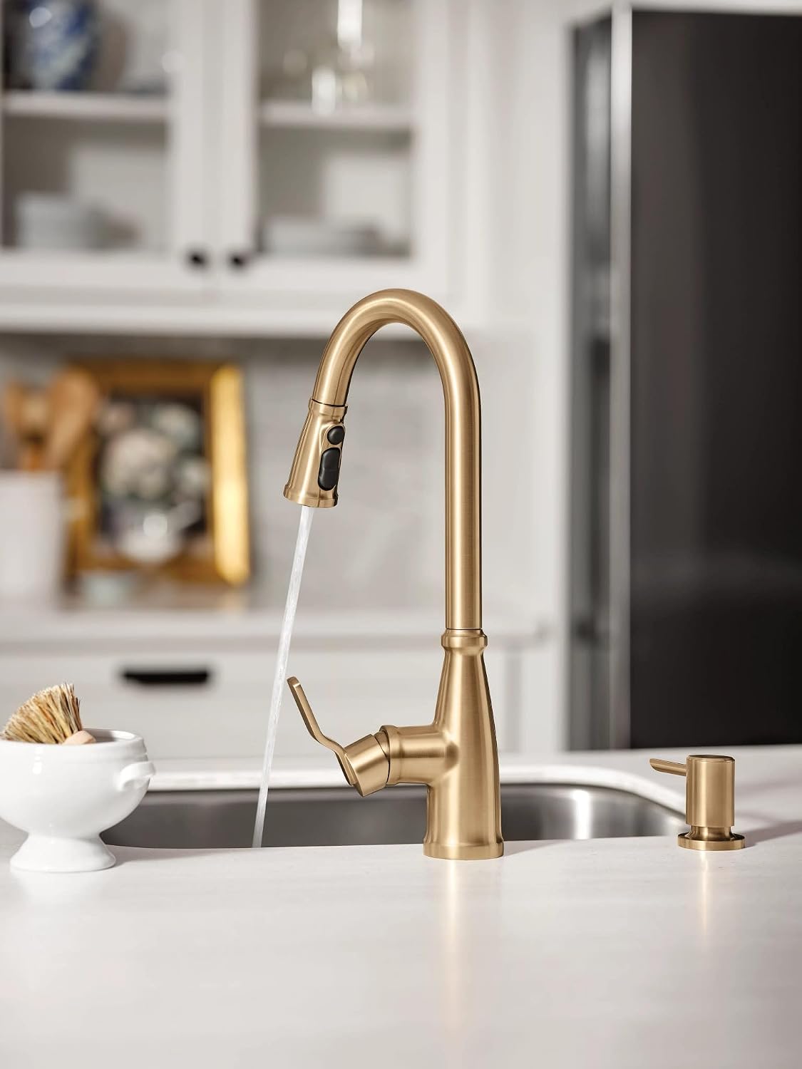 Moen 87071BZG Nolia Bronzed Gold Kitchen Faucet