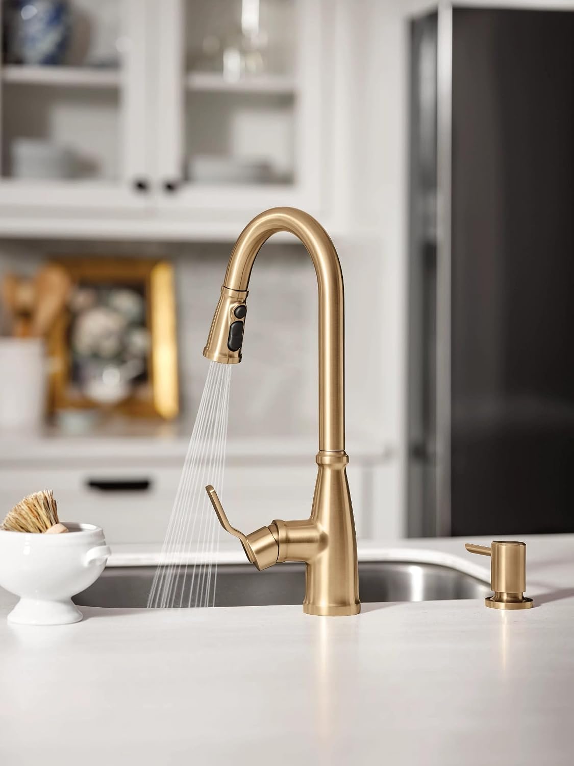 Moen 87071BZG Nolia Bronzed Gold Kitchen Faucet