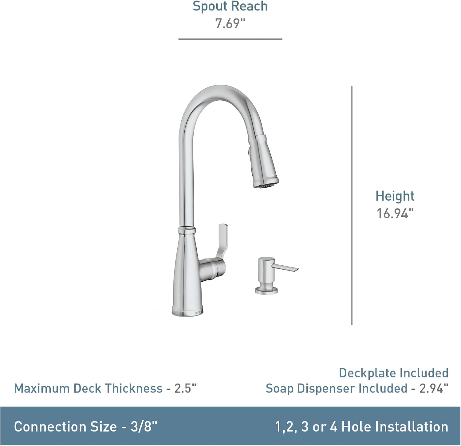 Moen 87071BZG Nolia Bronzed Gold Kitchen Faucet