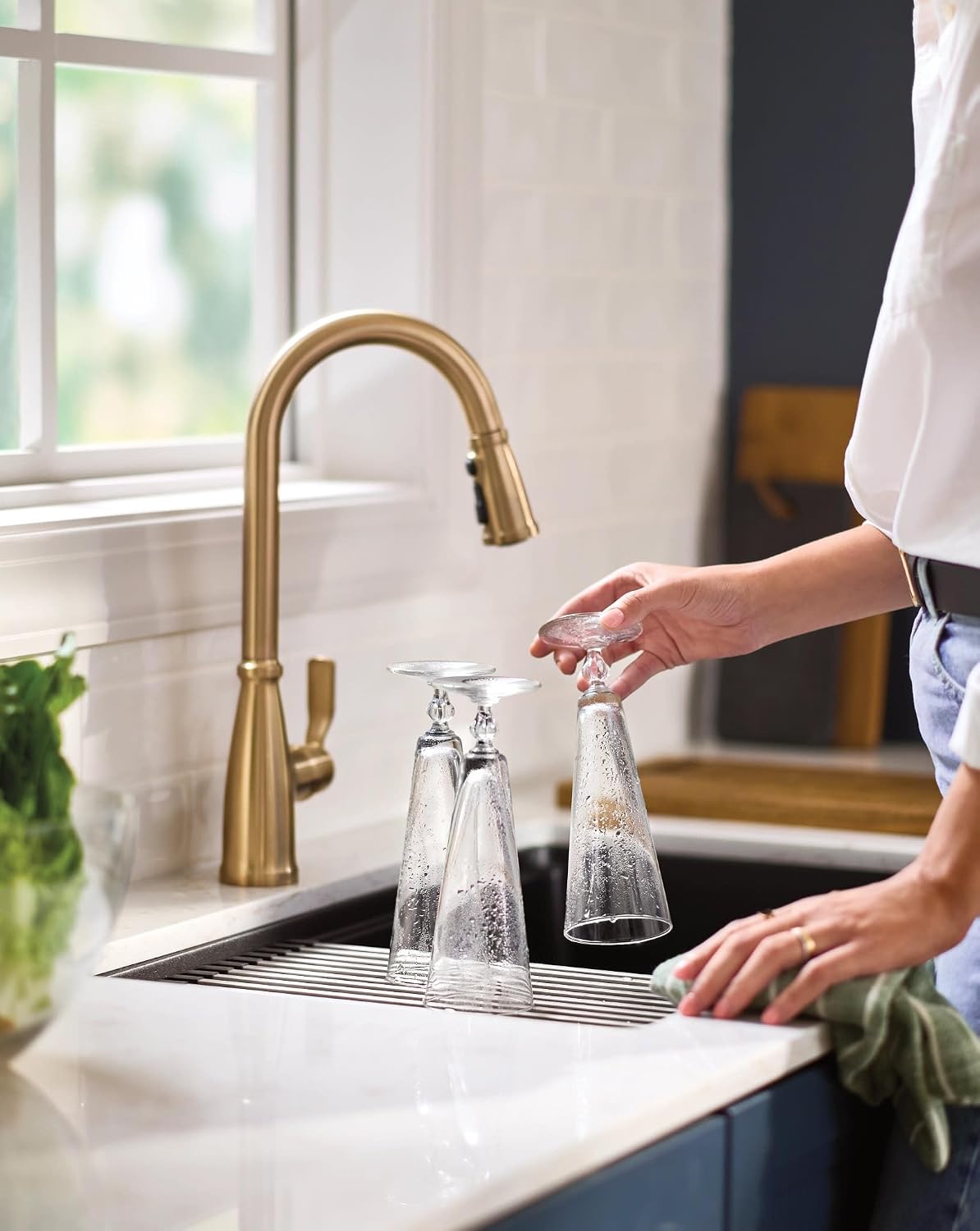 Moen 87071BZG Nolia Bronzed Gold Kitchen Faucet