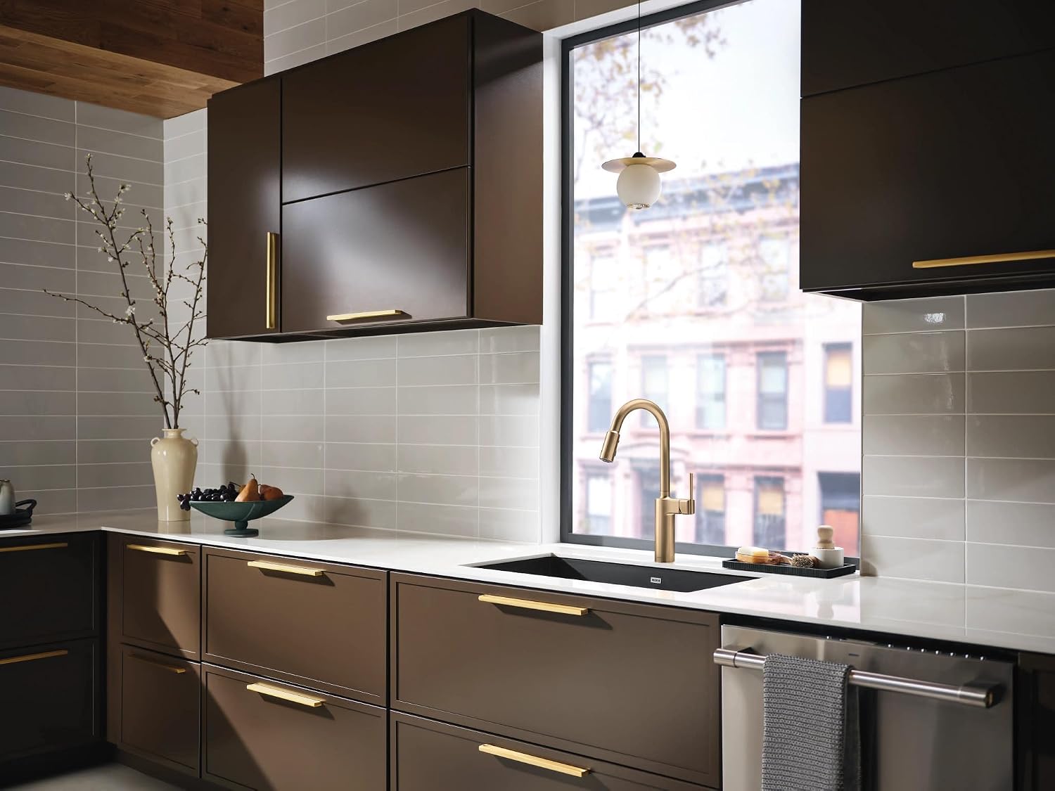 Moen 87463BZG Inara Bronzed Gold Pulldown Kitchen Faucet
