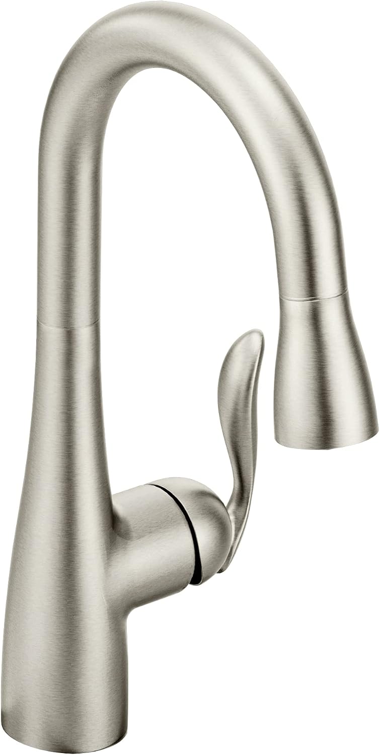 Moen Arbor Pulldown Bar Faucet with Reflex and Power Clean, 5995SRS Spot Resist Stainless