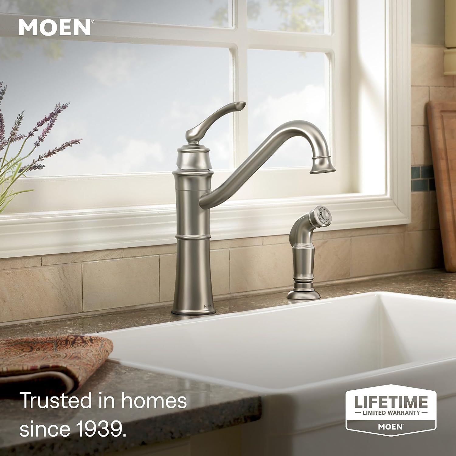 Moen 87999SRS Wetherly High-Arc Kitchen Faucet, Stainless Spot Resist Stainless