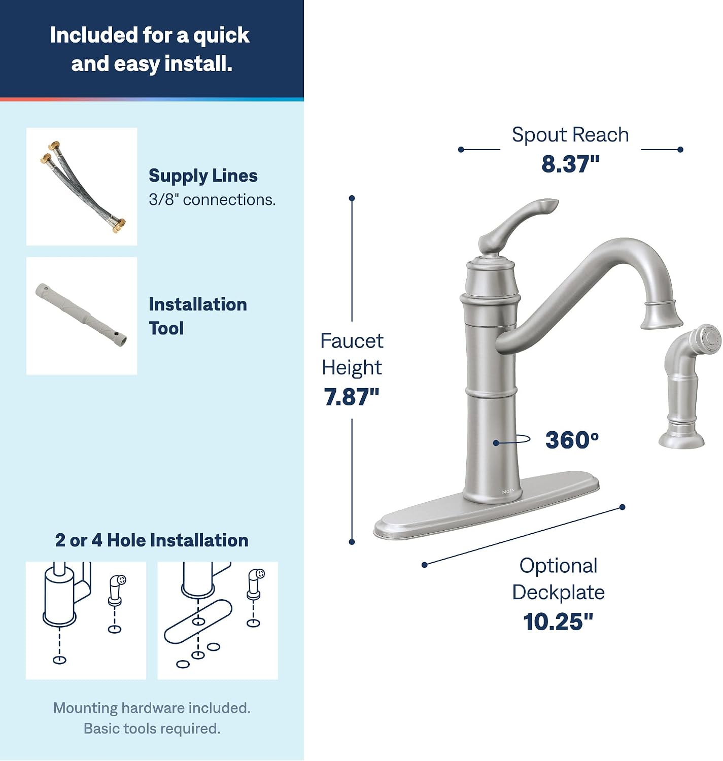 Moen 87999SRS Wetherly High-Arc Kitchen Faucet, Stainless Spot Resist Stainless