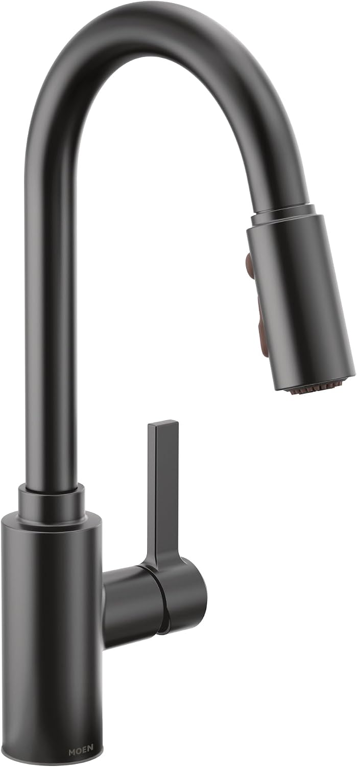 Moen Genta LX Pulldown Kitchen Faucet with Power Boost, Matte Black, 7882BL