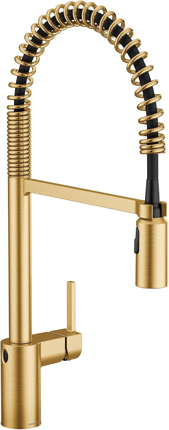 Moen 5923EWBG Align Spring Touchless Kitchen Faucet, Brushed Gold